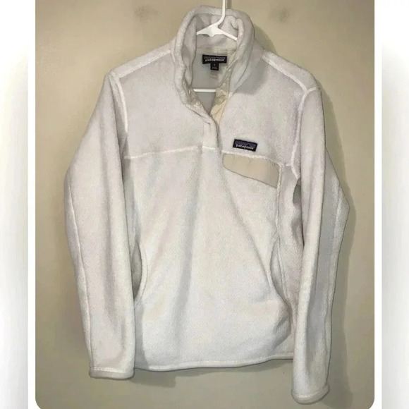 Patagonia Snap Fleece Pullover Jacket Ivory Women’s Medium - Picture 1 of 3